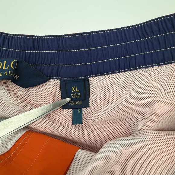 Polo Ralph‎ Lauren Swim Trunks Men's Size XL Orange Pockets - Picture 13 of 13
